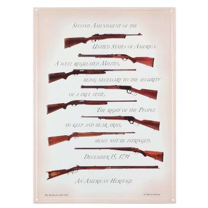 Enseigne Fusils "STACKED RIFLES 2ND AMENDMENT" (13"x18")