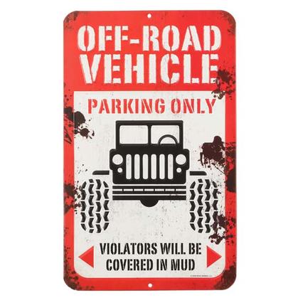 OFF ROAD VEHICLE Parking EMBOSSED TIN SIGN (8&quot;x13&quot;)