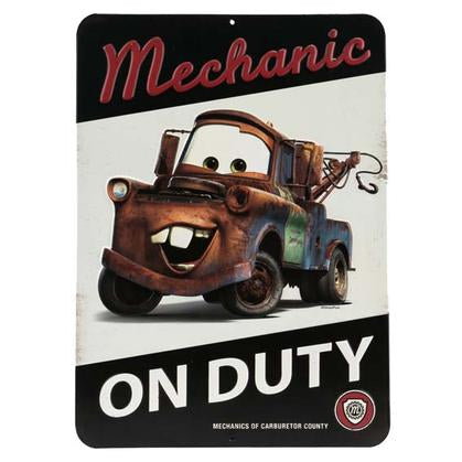 TOW MATER MECHANIC EMBOSSED TIN SIGN (10"x14")