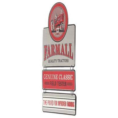 FARMALL QUALITY TRACTORS EMBOSSED TIN LINKED SIGN (11.5"x19")