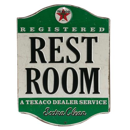 TEXACO RESTROOM EMBOSSED TIN SIGN (6"x8")