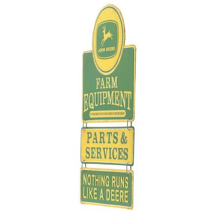 JOHN DEERE EMBOSSED TIN LINKED SIGN (11.5"x19")
