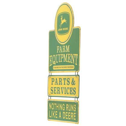 JOHN DEERE EMBOSSED TIN LINKED SIGN (11.5"x19")
