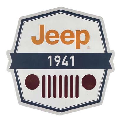 JEEP 1941 OCTAGON EMBOSSED TIN SIGN 12"x12"