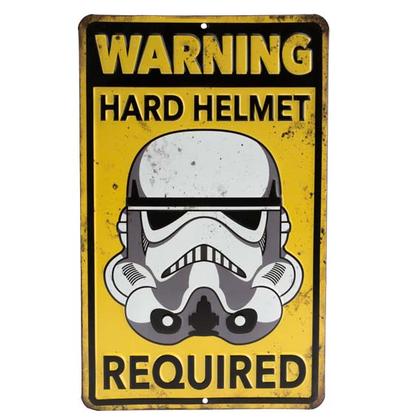 STAR WARS WARNING EMBOSSED TIN SIGN (6&quot;x10&quot;)