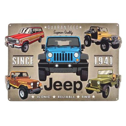 JEEP EMBOSSED TIN SIGN 18"x12"
