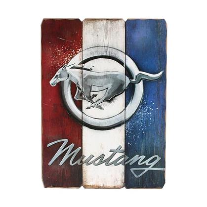Enseigne en bois FORD MUSTANG ART (16"x21.5")