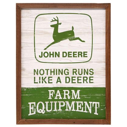 Enseigne en bois JOHN DEERE WOOD FRAMED WALL DECOR 14"x18"