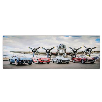 CHEVROLET AND PLANES HOLLOW WALL DECOR 28"x9.5"