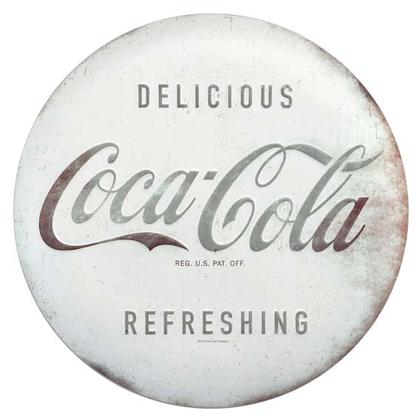 RUSTIC COCA-COLA TIN BUTTON (12"x12")