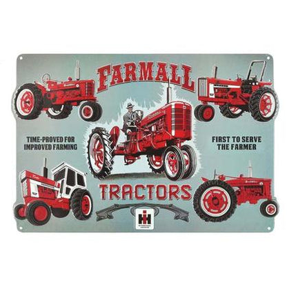 FARMALL TRACTORS EMBOSSED TIN SIGN (18"x12")
