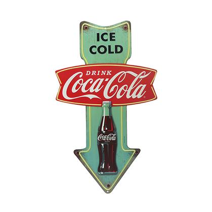 ICE COLD COCA-COLA EMBOSSED TIN SIGN (14"x24")