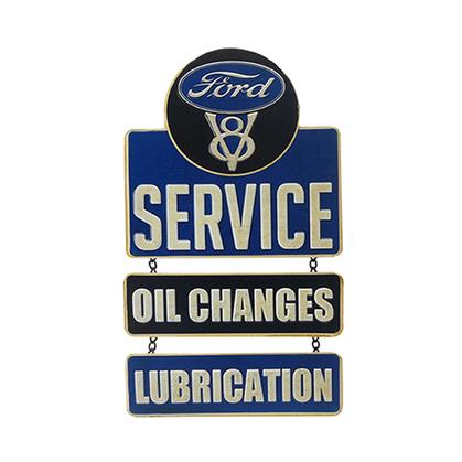 FORD SERVICE EMBOSSED LINKED TIN SIGN (9"x15")