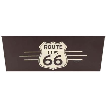 Contenant métallique &quot;Route 66&quot; (18&quot;x7&quot;x9&quot;)