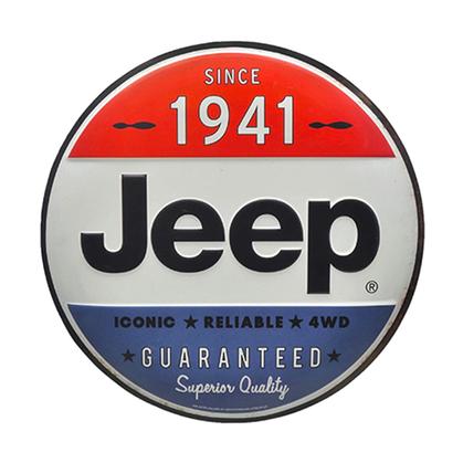 JEEP SINCE 1941 TIN BUTTON (12"x12")