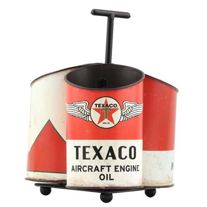 TEXACO OIL CAN CADDY (7&quot;x9.5&quot;x7&quot;)