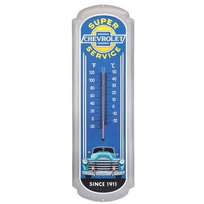 CHEVROLET SUPER SERVICE THERMOMETER (8.5"x27")