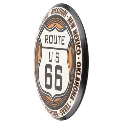 ROUTE 66 EMBOSSED TIN BUTTON (13"x13")