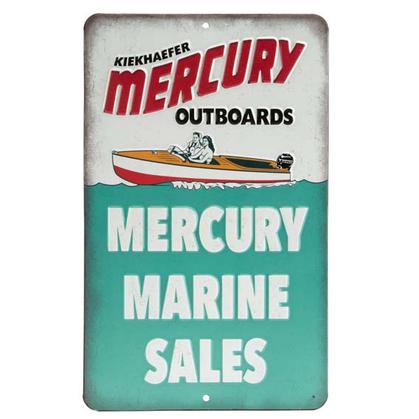 MERCURY MARINE EMBOSSED TIN SIGN (6"x10")