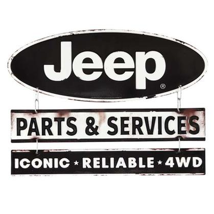 JEEP LINKED EMBOSSED TIN SIGN (15"x11")