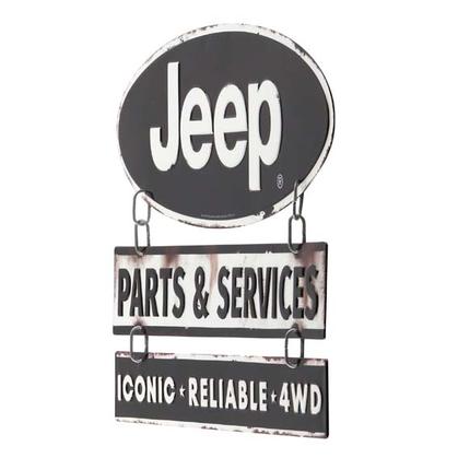 JEEP LINKED EMBOSSED TIN SIGN (15"x11")