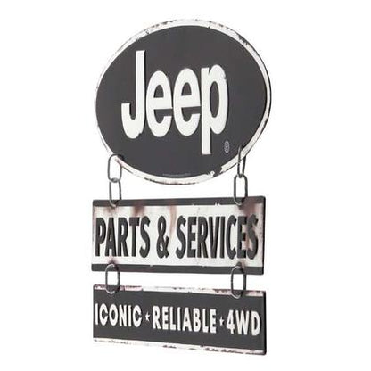 JEEP LINKED EMBOSSED TIN SIGN (15"x11")