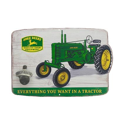 Enseigne &amp; Ouvre Bouteille John Deere (15"x10")