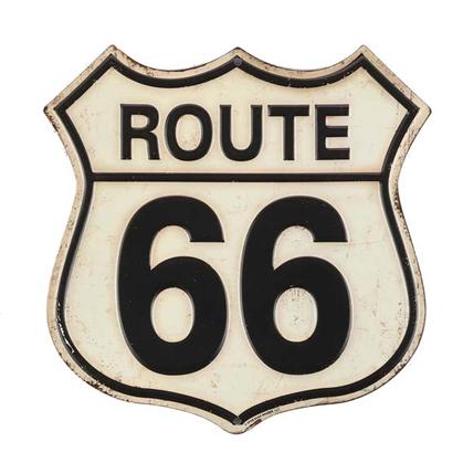 ROUTE 66 EMBOSSED TIN SIGN 8"x8"