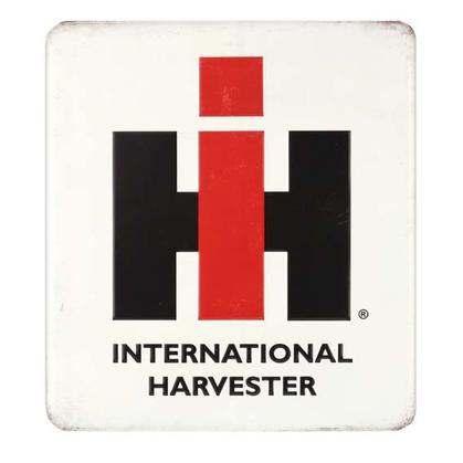 INTERNATIONAL HARVESTER EMBOSSED TIN SIGN 13.75" W X 15.25" H