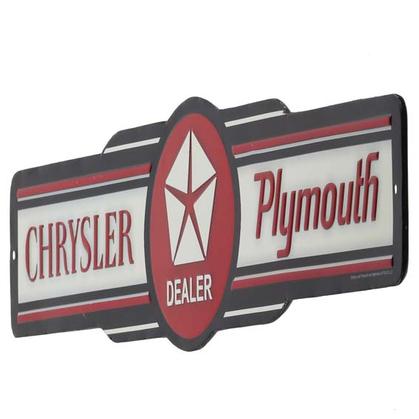 CHRYSLER PLYMOUTH EMBOSSED TIN SIGN 20"x5"