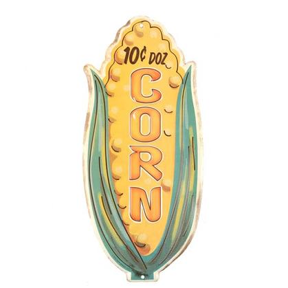 CORN EMBOSSED TIN SIGN 6"x13"