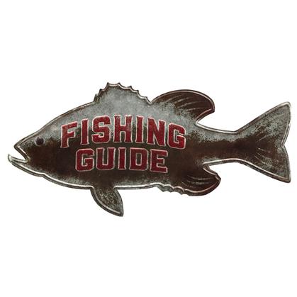 FISHING GUIDE METAL SIGN 18"x8.5"
