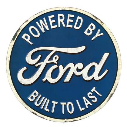 FORD BUILT TO LAST EMBOSSED TIN SIGN 12"x12"