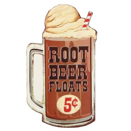 ROOT BEER FLOAT EMBOSSED TIN SIGN 7.5"x13"