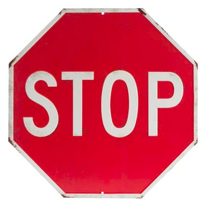 STOP EMBOSSED TIN SIGN 12&quot;x12&quot;