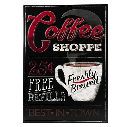 COFFEE SHOP EMBOSSED TIN SIGN 10"x14"