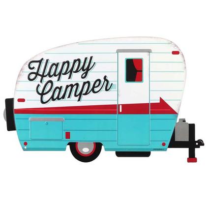 HAPPY CAMPERS EMBOSSED TIN SIGN 16"x10"