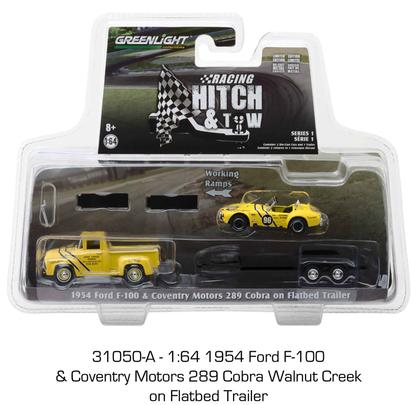 Ford F-100 1954 &amp; Ford Cobra 298 with Flatbed Trailer "Racing Hitch and Tow - Series 1"
