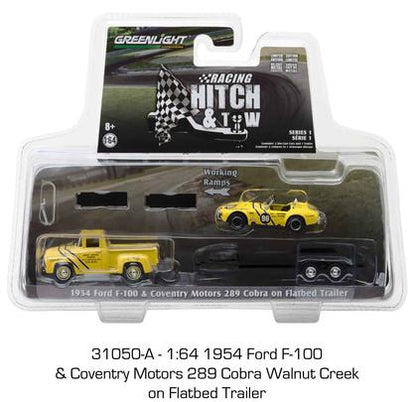 Ford F-100 1954 &amp; Ford Cobra 298 with Flatbed Trailer "Racing Hitch and Tow - Series 1"