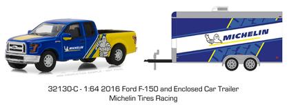 2016 Ford F-150 with Racing Trailer "Michelin Tires" "Hitch and Tow Series 13