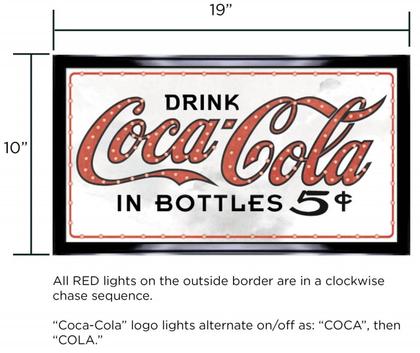 Enseigne LED Coca-Cola 19x10"