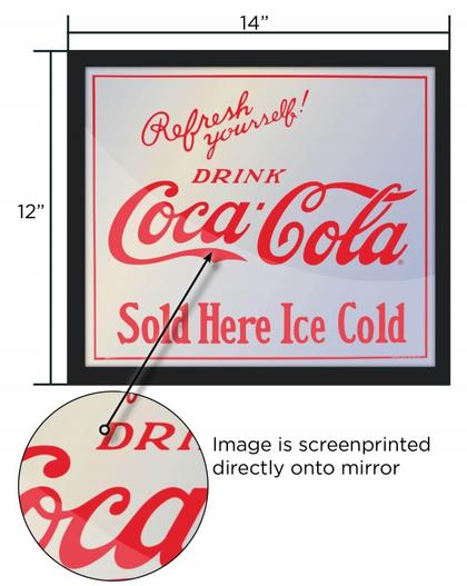 Enseigne Miroir "Coca-Cola" 12x14"