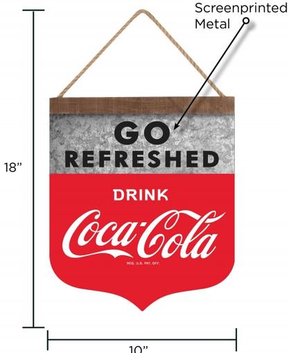 Enseigne Coca-Cola Go Refreshed 18x10&quot;