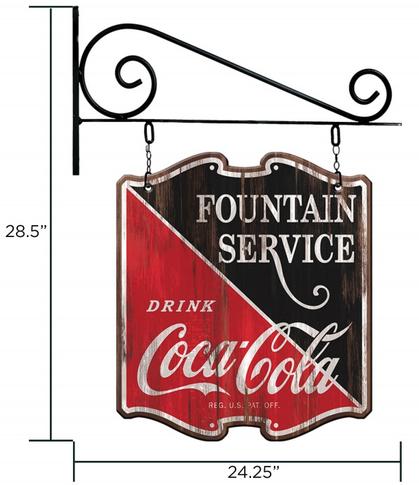 Double Sided Coca-Cola Sign 28.5x24.5"