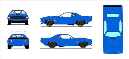 Plymouth Cuda 1970 "Trans Am Street Version Blue Cuda" NICE CAR COLLECTION Series 
