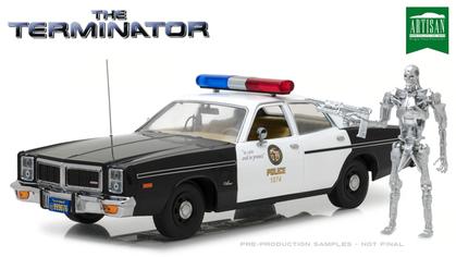 Dodge Monaco 1977 &quot;Metropolitan Police - Terminator&quot; Avec T-800 endoskeleton Figurine