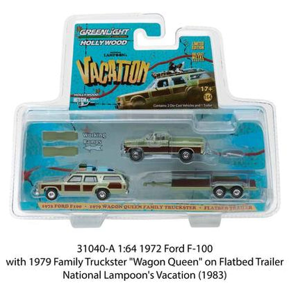 Ford F-100 1972 &amp; 1979 Family Truckster &quot;Wagon Queen&quot; on Flatbed Trailer &quot;National Lampoon&
