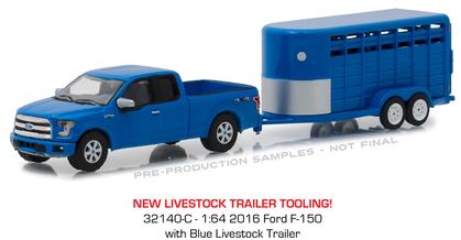 2016 Ford F-150 with Blue Livestock Trailer "Hitch and Tow Series 14"