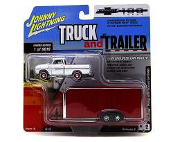 Chevrolet Stepside 1965 with Enclosed car trailer