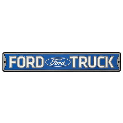 FORD TRUCK HIGH-GLOSS EMBOSSED TIN STREET SIGN 30"x5"